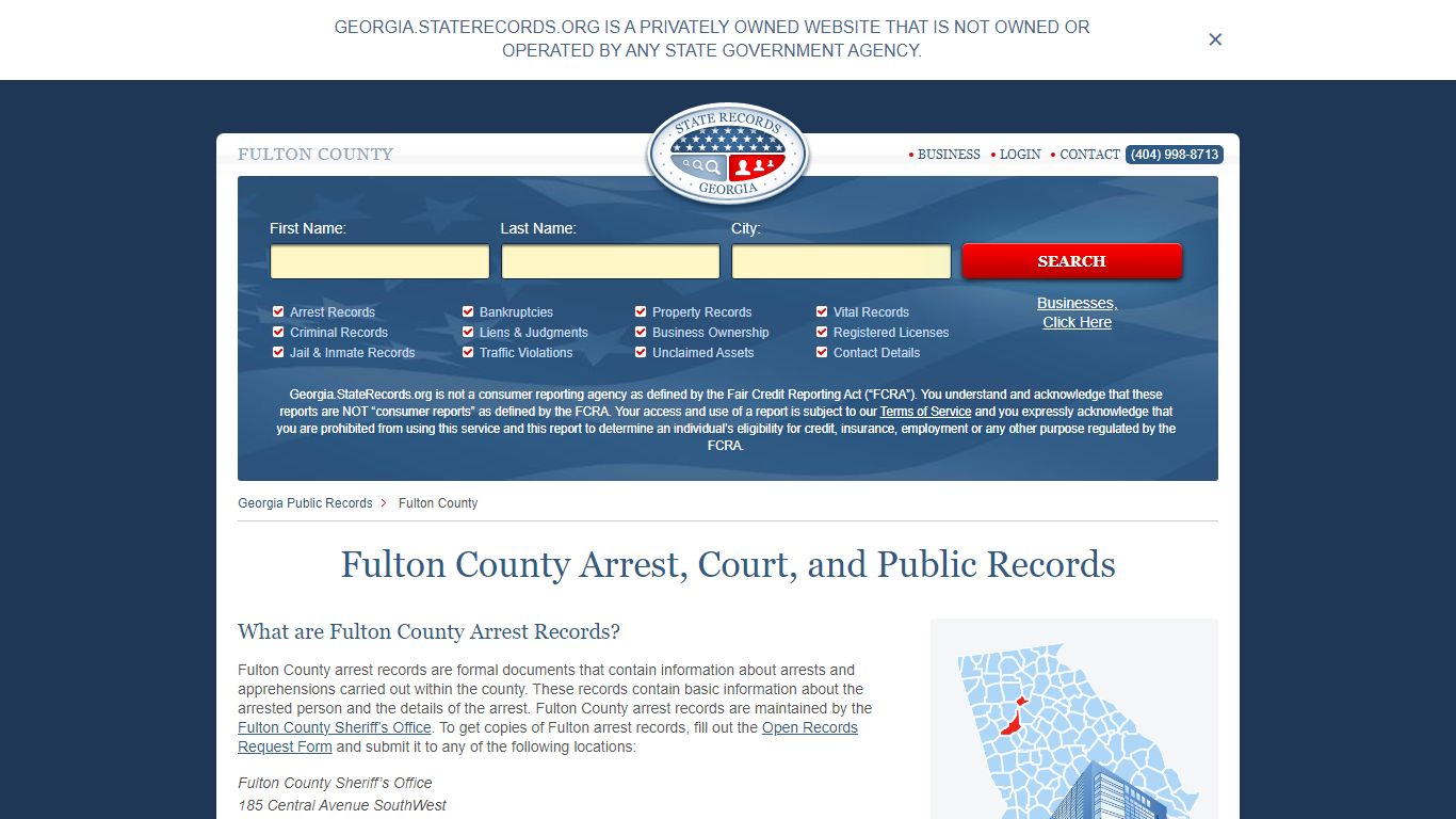 Fulton County Arrest, Court, and Public Records